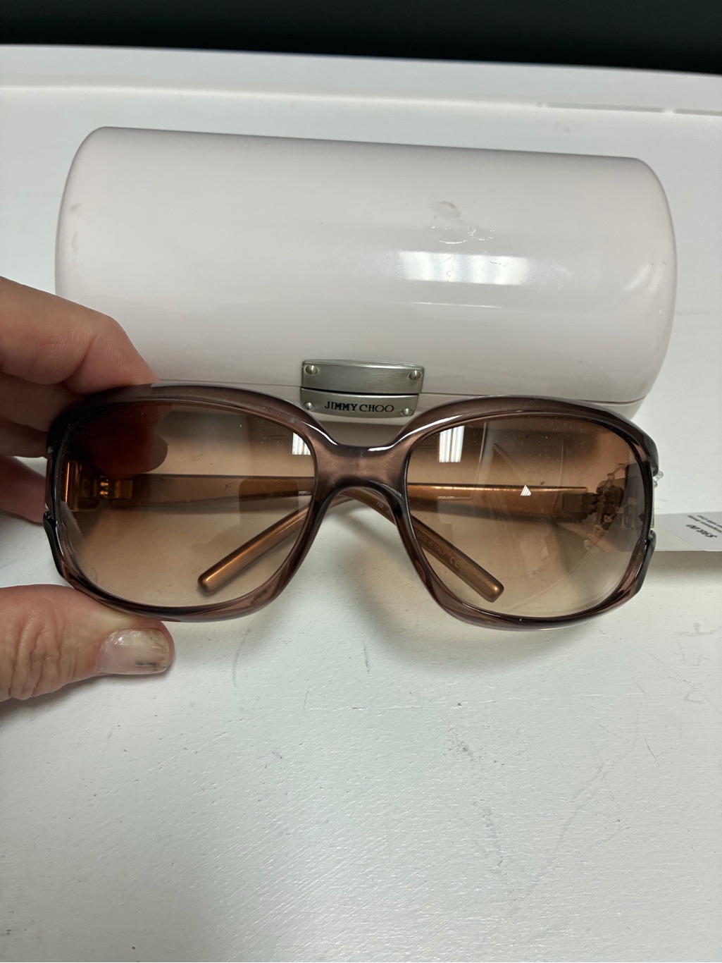Jimmy Choo Brown Gradient Oversized Women's Sunglasses